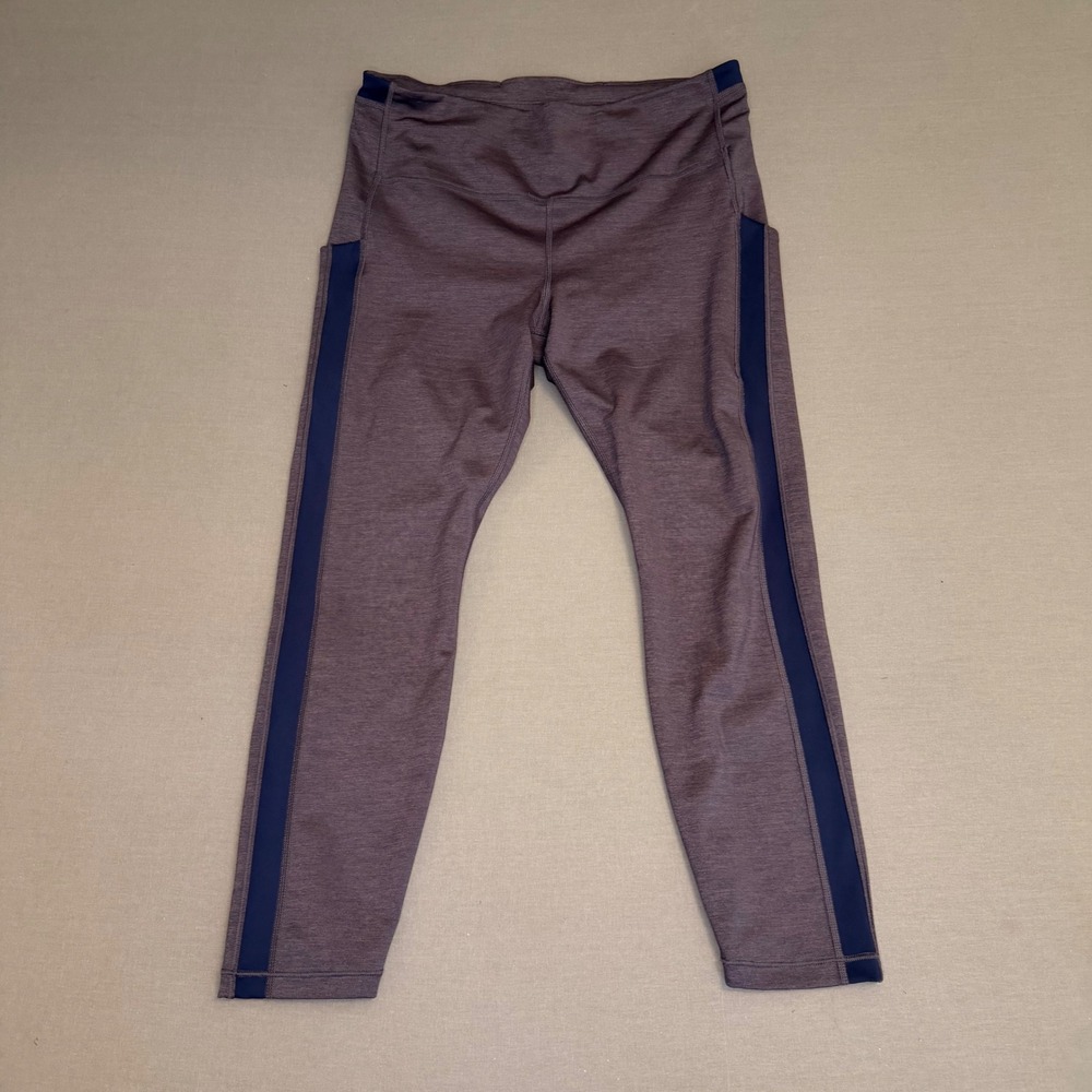 Athleta Ultimate Stash Pocket 7/8 Tight Leggings Drk Purple Navy Heathered Large